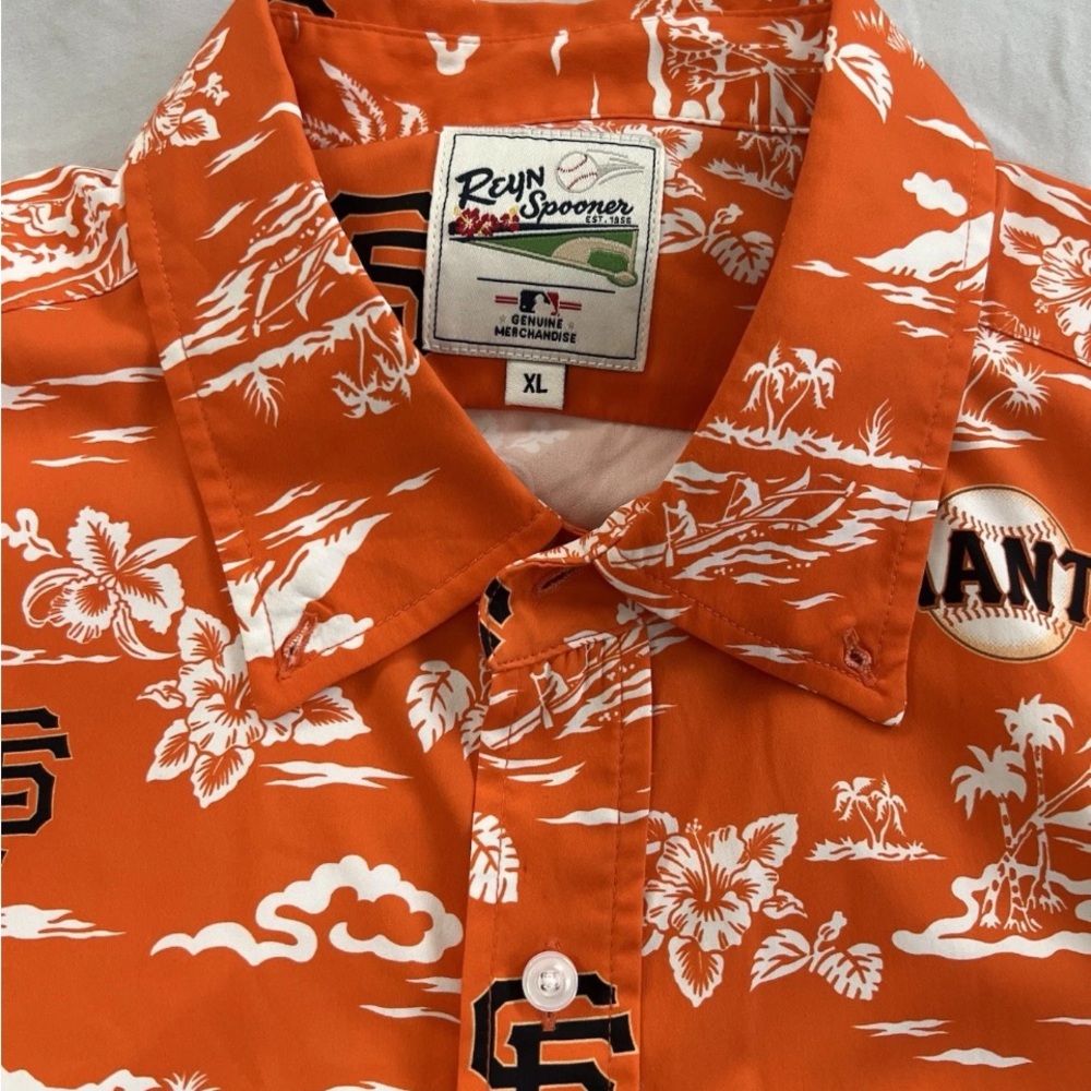 Reyn Spooner MLB San Francisco Giants Hawaiian Button Up Shirt Men’s Size XL - Picture 2 of 7